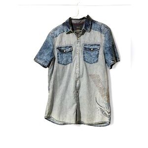 Buffalo David Bitton Blue Casual Button Down Shirt